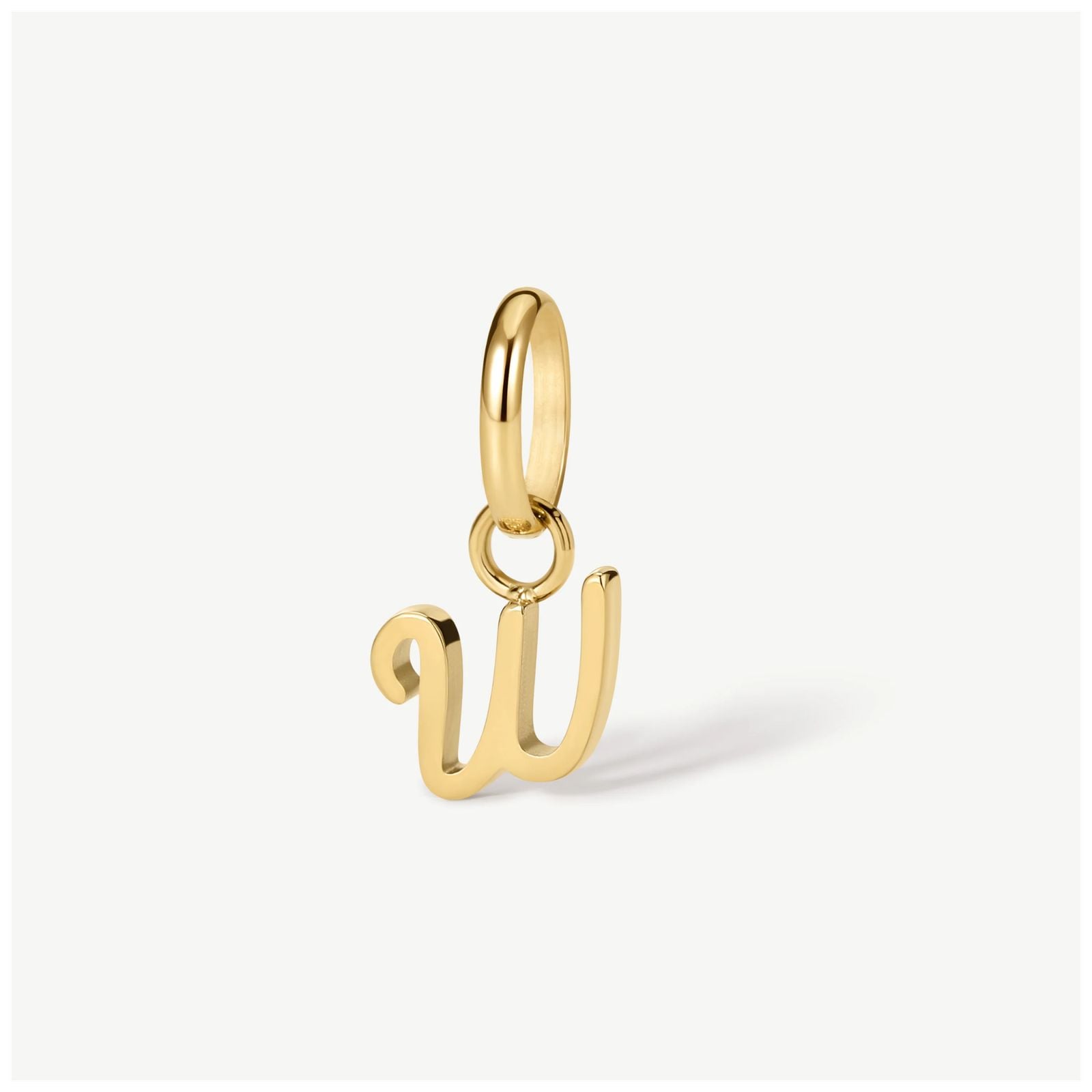 D.LOUISE CH-39-23 Gokd Tone Mini Italic Initial Charm - W Jewellery