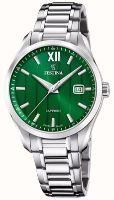 Festina Swiss Made Classic Quartz (37.5mm) Green Dial / Stainless Steel Bracelet F20026/3