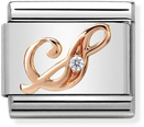Nomination Classic Letter S 9ct Rose Gold & Steel Charm 430310/19