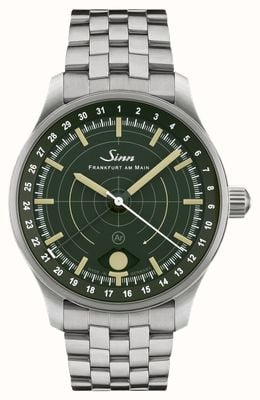 Sinn 308 Hunting Watch (40mm) Dark Green Dial / Stainless Steel Fine-Link Bracelet 308.010 FINE LINK