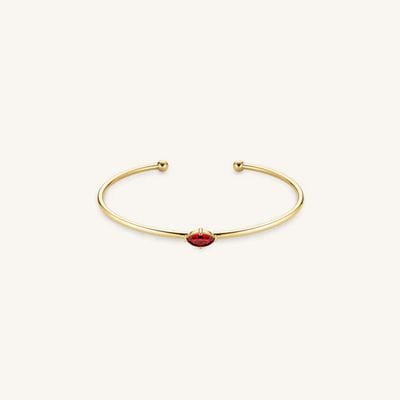 Rosefield Jewellery Ruby Marquise Gold Plated Bangle JBRMG-J1243