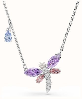Swarovski x Ariana Grande Dragonfly Mixed-Cut Rhodium-Plated Necklace 5737383
