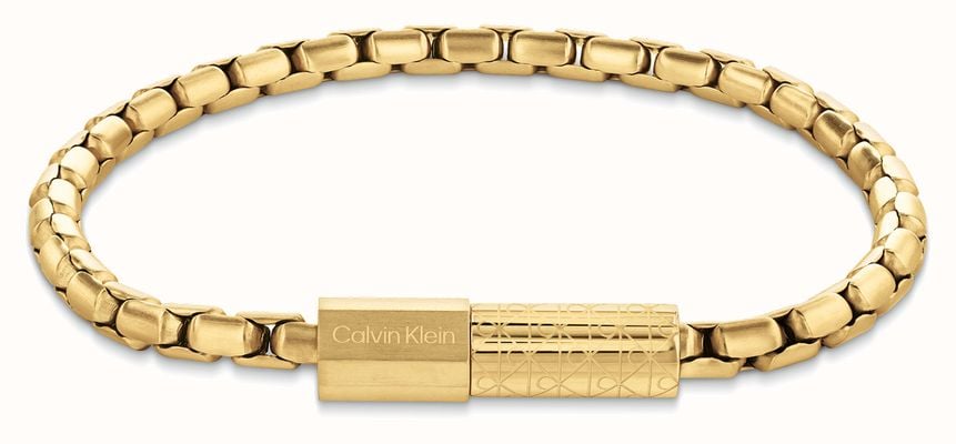 Calvin Klein Contoured Barrel Gold-Tone Chain Bracelet 35100095