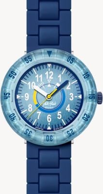 Flik Flak BLUEBRICK (36.70mm) Blue Dial / Blue Silicone Strap FCSP133