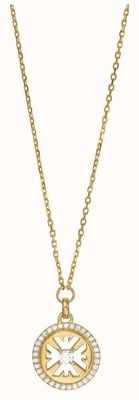 Emporio Armani Women's Eagle Coin Gold-Tone Sterling Silver Pendant Necklace EG3595710