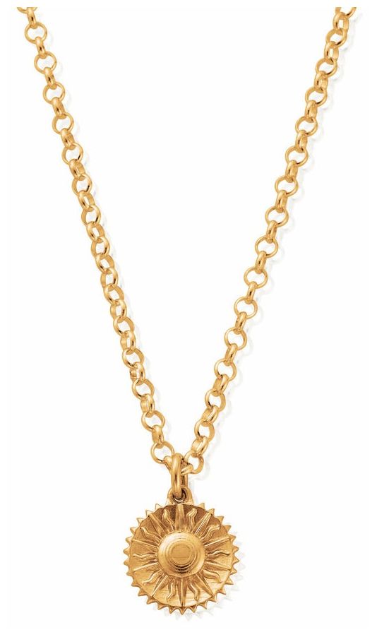 ChloBo CC-G-NE-23-S1 Belcher Chain Sun Gold-Plated Necklace Jewellery
