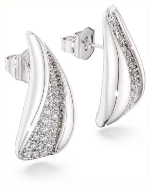 Swarovski Swarovski Classica drop earrings, Round cut, White, Sterling silver 5745016 - alternate view 2