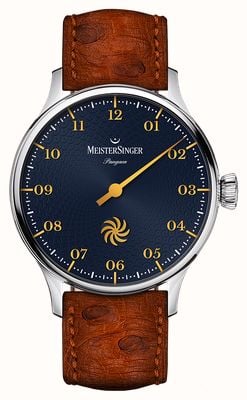 MeisterSinger Pangaea Automatic (40mm) Deep Blue Fermata Dial / Dark-Brown Leather Strap PDS917G-SF02