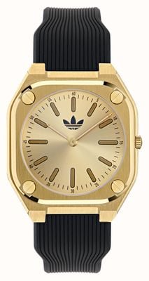 Adidas CITY TECH THIN (39mm) Gold Dial / Black Silicone Strap AOFH24502