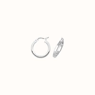 James Moore TH Silver 15mm Flat Wider Hoop Earrings G5855