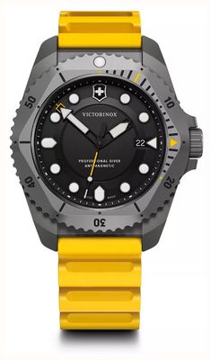 Victorinox Dive Pro Quartz (43mm) Black Dial / Yellow Rubber Strap 241992