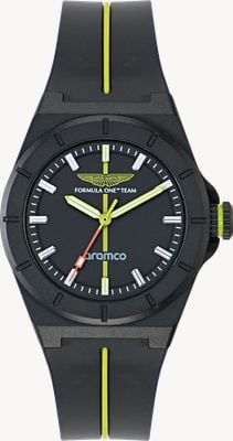 Aston Martin Aramco Formula One™ Team SHD Quartz (38mm) Black Dial / Black Silicone Strap MTFH1F601
