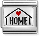 Nomination Classic Home With Heart Oxidised Sterling Silver & Steel Enamel Charm 330208/54