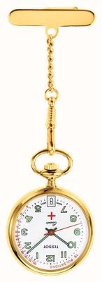 Tissot Pendants Infirmiere Nurse's Fob Watch (30.1mm) White Dial / Gold PVD Stainless Steel T81722212