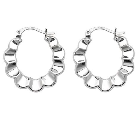 James Moore TH G5883 Silver Round Edge Creole Style Hoop Jewellery