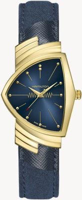 Hamilton Ventura Quartz (32.3mm) Blue Dial / Blue Alcantara Leather Strap H24301941