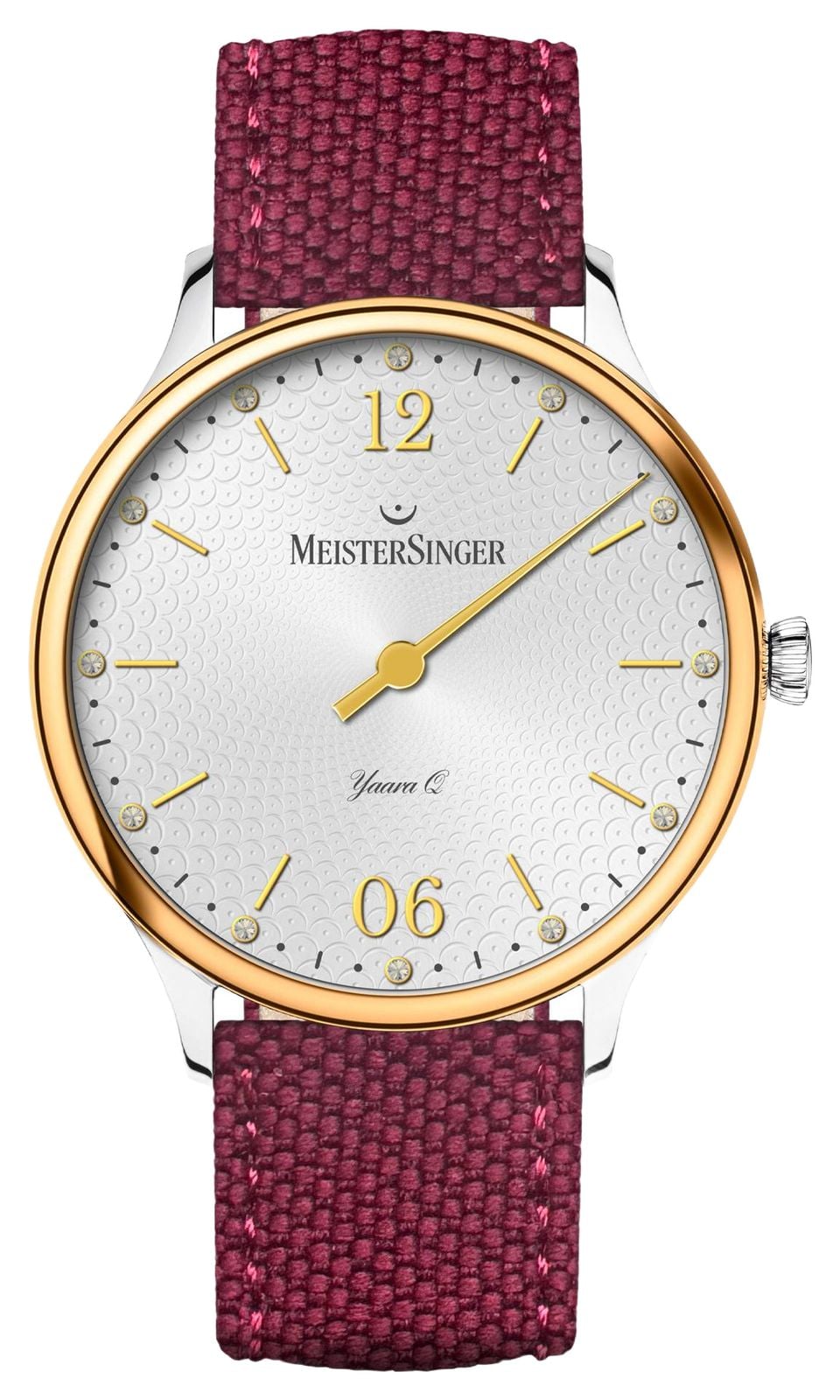 MeisterSinger YAQ901GD Yaara Q (36mm) Silver Patterned Dial Watch