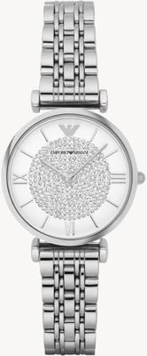 Emporio Armani Women's | White Crystal Set Dial | Stainless Steel Bracelet AR1925
