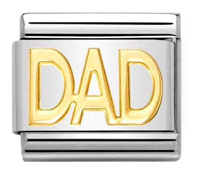Nomination 030107/11 Classic Dad Link Charm In Bonded Yellow Jewellery