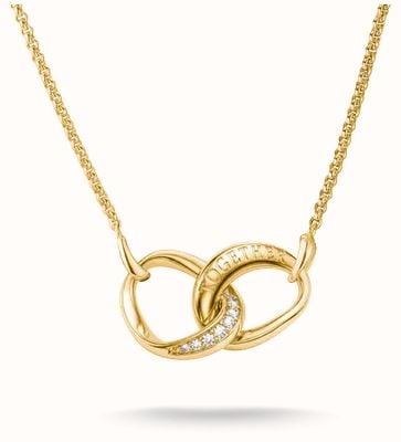 Thomas Sabo Chain Together with White Zirconia 18k Gold Plated KE2380-M01-14-L45V
