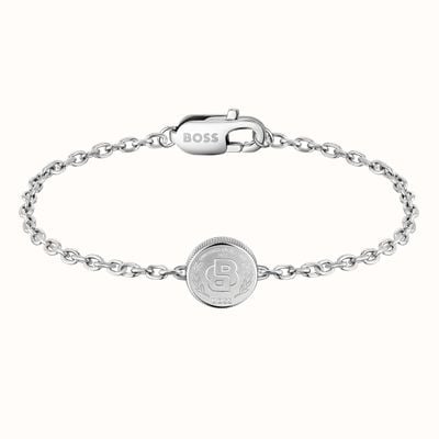 BOSS Jewellery Men's Double B Coin Bracelet Stainless Steel 1580763M