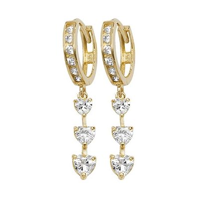 Treasure House ER1112 9k Yellow Gold Cubic Zirconia Drop Jewellery