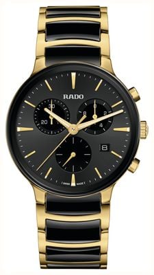 RADO Centrix Chronograph (41mm) Black Dial / Black High-Tech Ceramic & Gold PVD Stainless Steel Bracelet R30211152
