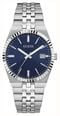 Guess Vincent Blue Sunray Dial Silver-Tone Stainless Steel Bracelet GW1153G1