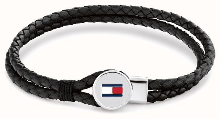 Tommy Hilfiger Men's Bruce Black Leather Bracelet 2790654