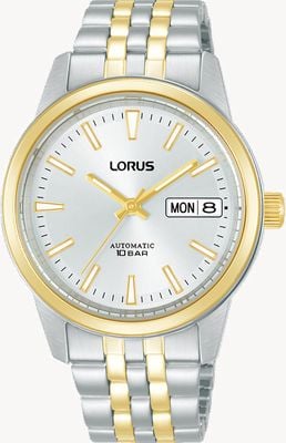 Lorus Classic Day/Date Automatic (36mm) Silver Sunray Dial / Two-Tone Stainless Steel Bracelet RL404CX9