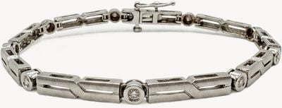 Pre-owned 18ct Fancy Link Tennis Styled Bracelet Approx 0.3 Diamonds J59366