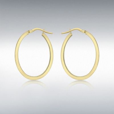 20X30mm Oval 9ct Y/g Creole Earrings 1.51.2269