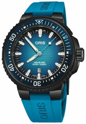 ORIS Aquis Pro 1000m Automatic (49.5mm) Blue Wave Dial / Blue & Black Rubber Straps 01 733 7801 7255-SET