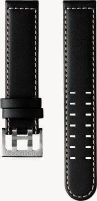 Hamilton Straps Khaki Aviation Black Leather Strap - 20mm (STRAP ONLY) H690646107