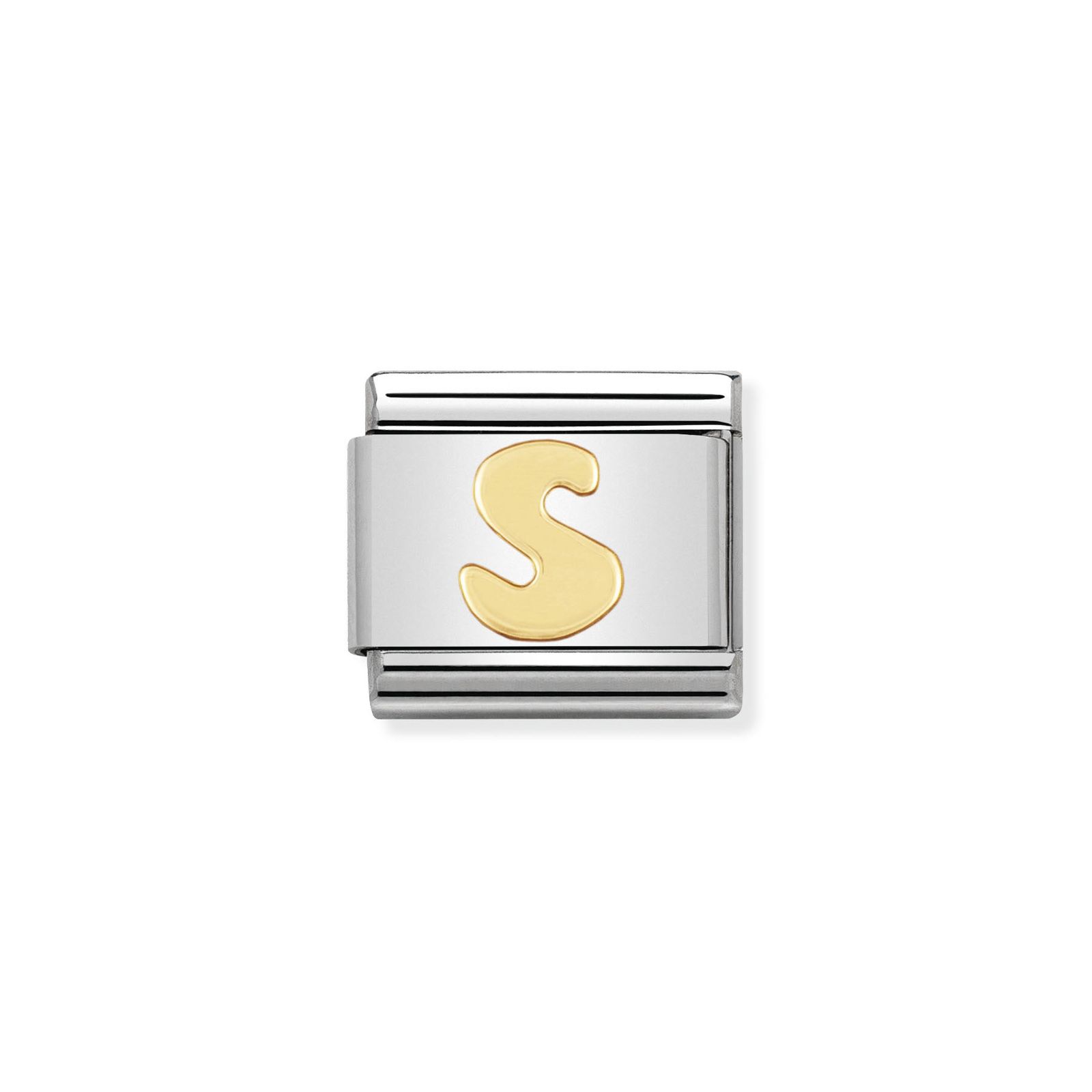 Nomination 030101/19 Classic Letter S 18ct Gold & Steel Jewellery