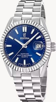Festina Swiss Made Classic Quartz (40mm) Blue Dial / Stainless Steel Bracelet F20084/B