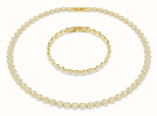 Swarovski Una Angelic Set Round Cut, White, Gold-tone Plated 5720506