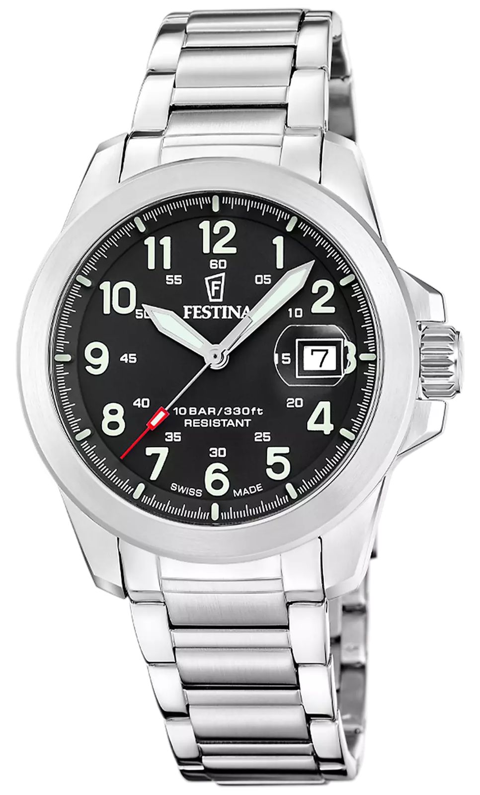 Festina F20081/4 Swiss Made Field Quartz (42mm) Black Dial Watch