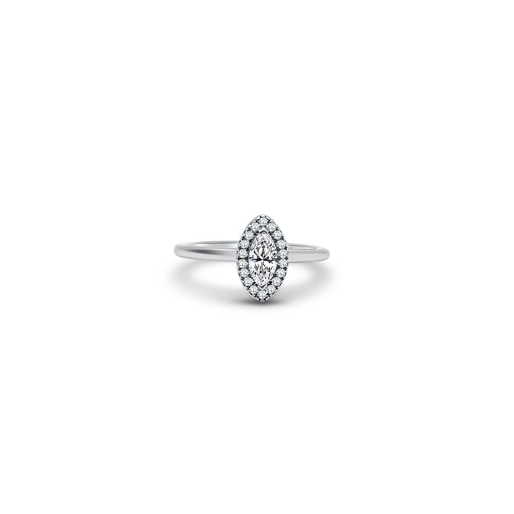 GEMEX ENG4958 Platinum Marquise Halo 0.32ct E VS1 0.47ct TCW Jewellery
