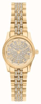 Michael Kors Lexington Petite Crystal (26mm) Gold Crystal-Set Dial / Gold PVD Stainless Steel Bracelet MK7575