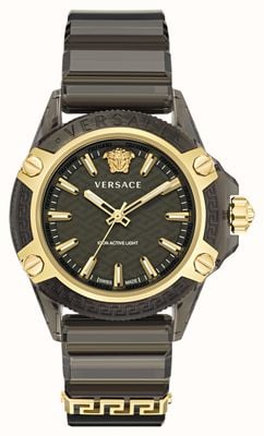 Versace ICON ACTIVE INDIGLO (42mm) Black Indiglo Dial / Black Rubber Strap VE6E00123