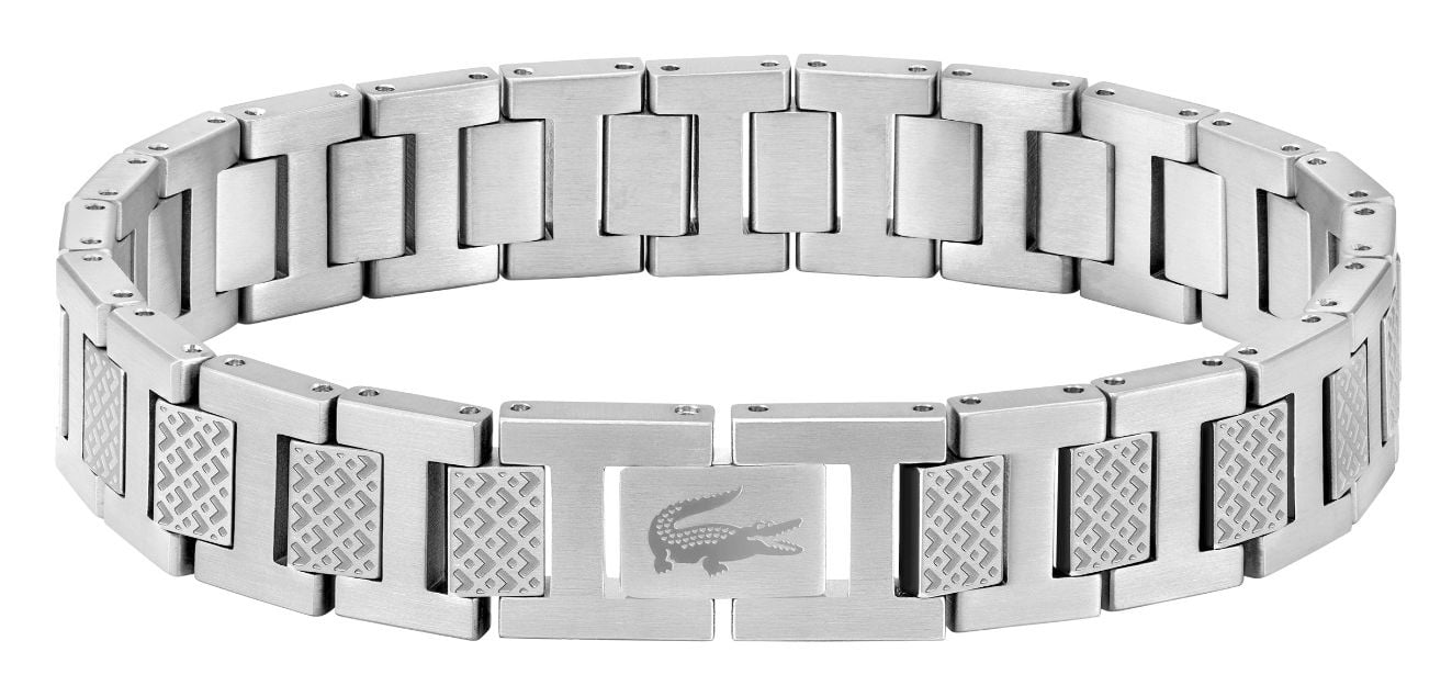 Lacoste Men's METROPOLE Collection Link Bracelet Embellished with petit piqué pattern-image