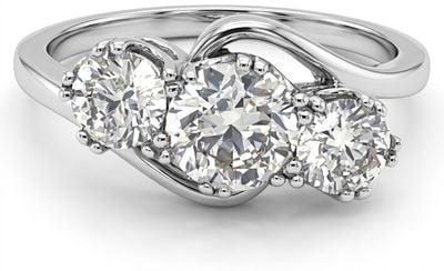 18ct White Gold 1.60ct 3 Stone Twist JM6787