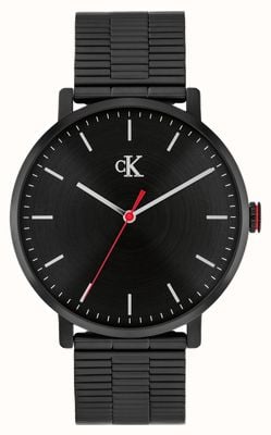Calvin Klein CK REAL Three-Hand Quartz (42mm) Black Dial / Black PVD Stainless Steel Bracelet 25200550