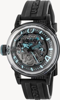 U-Boat U-65 Automatic PVD (44mm) Skeleton Dial / Black Silicone Strap 3348