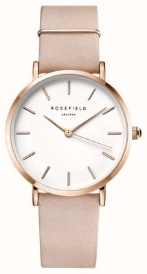 Rosefield West Village (33mm) White Dial / Soft Pink Leather Strap WSPR-W73
