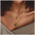 Thomas Sabo Thomas Sabo Gold-Toned Metal & Green Nanocrystal Cross Pendant CC1206-M01-6 - alternate view 4