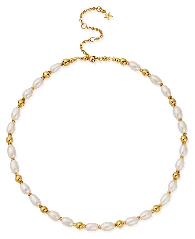 ChloBo GNLPFR Ocean Pearl Necklace Gold-Plated Sterling Jewellery