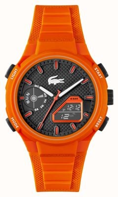 Lacoste Men's LC33 (45mm) Black Hybrid Dial / Orange Silicone Strap 2011369