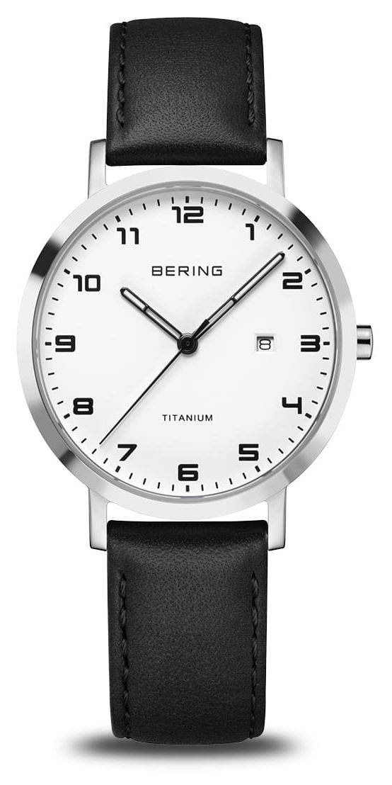 Bering 18634-404 Titanium Quartz (34mm) White Dial / Black Watch
